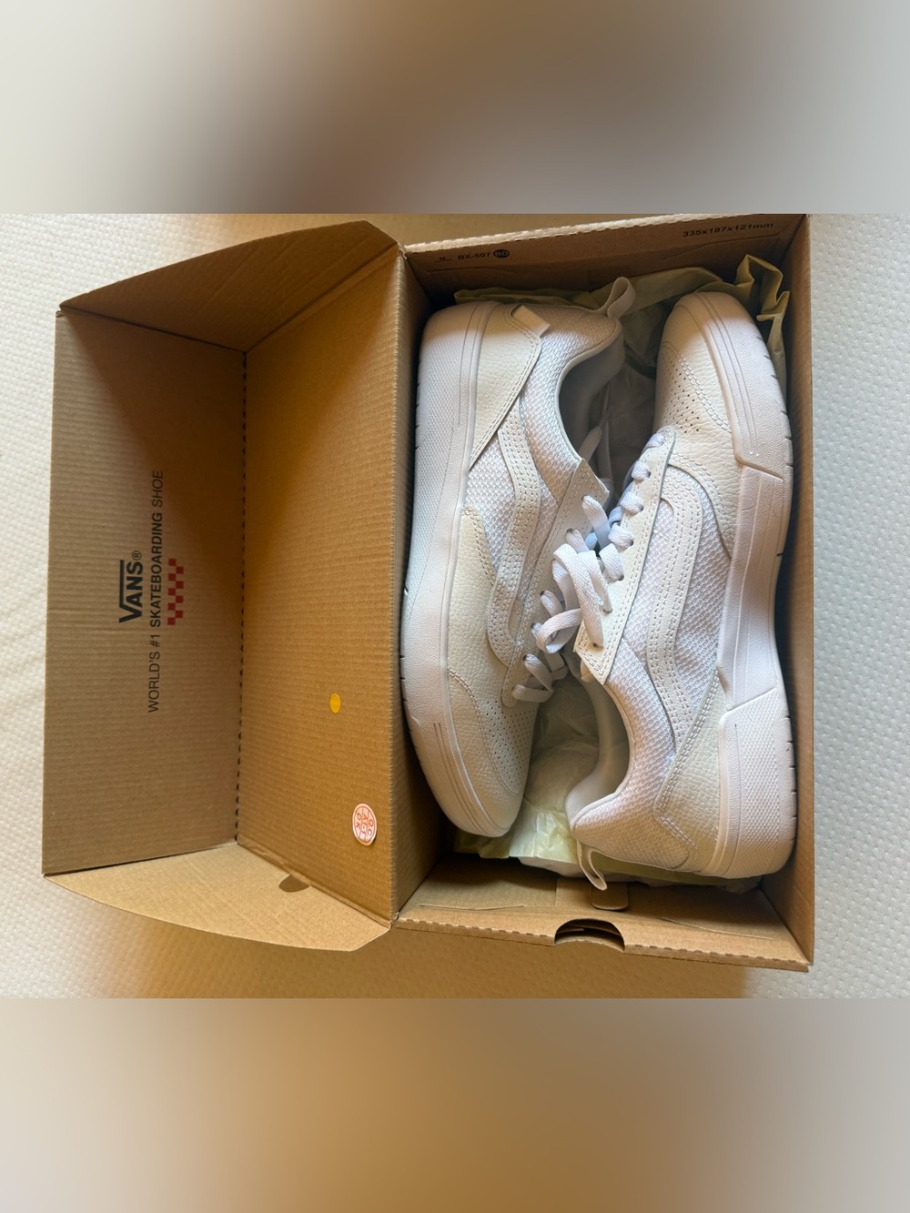 Vans White/Cream Low-Top Skate Sneakers